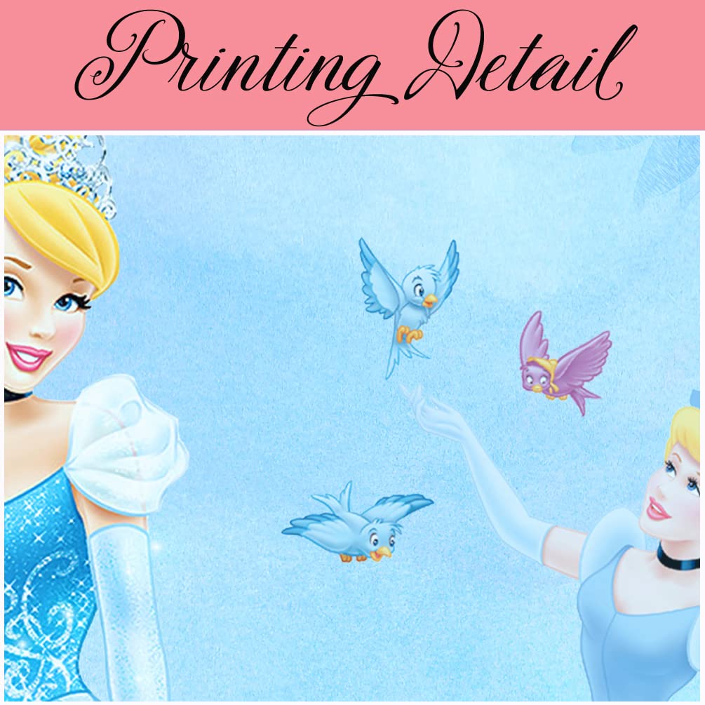 Princess Cinderella Party Decorations Backdrop Magic Castle Fairytale Blue Background Birthday Baby Shower Cake Table Banner 5x3 ft 94