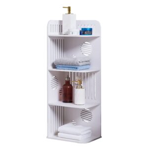 Kings Brand Furniture - Olivia 4-Tier Corner Storage Shelf Organizer for Bathroom, Living Room, Kitchen, White