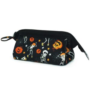 tyngzeh pencil case easy grip handle,makeup bag with smooth zipper, halloween multifunction cosmetic bag durable lightweight,suitable for boys, girls and adults