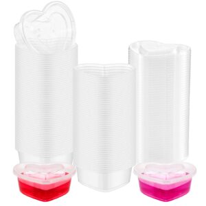 yinkin 50 pcs heart shaped storage containers 5 oz heart box transparent plastic heart containers with lids organizer box for diy art craft making