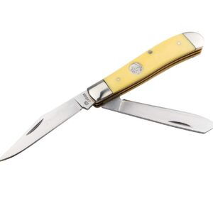 Boker Mini Trapper 3.75 Inch Pocket Knife, Yellow Synthetic, Traditional Series 2.0, Made in Germany