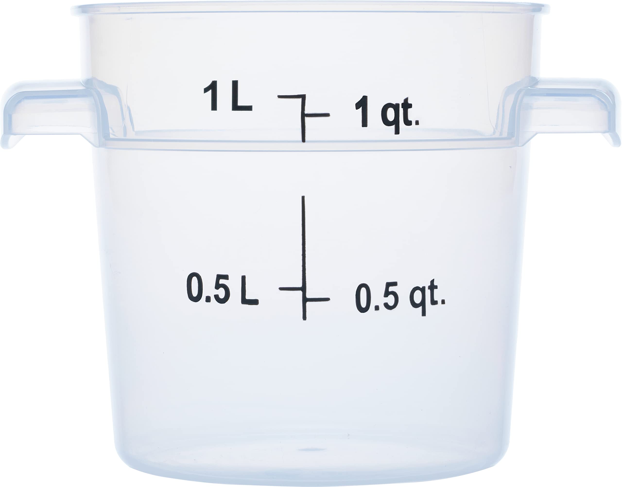 Carlisle FoodService Products Storplus Round Food Storage Container with Stackable Design for Catering, Buffets, Restaurants, Polypropylene (Pp), 1 Quart, Clear