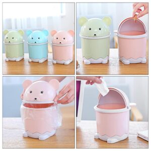 Toyvian 3Pcs Mini Desk Trash Can with Lid Waste Paper Basket Trash Bin Tiny Trash Can Waste Basket Tiny Trash Can Cute Trash Can Mini Baskets Desk Trash Can Desktop Trash Can Recycle Bin with Lid