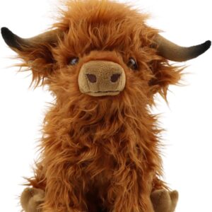 ROSIHA Highland Cow Plush,Cuddly Realistic Cow Stuffed Animal Farm Toy Pillow