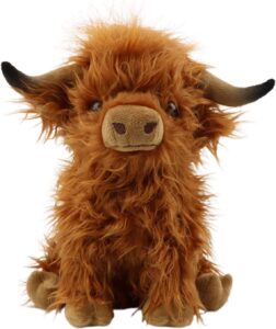 rosiha highland cow plush,cuddly realistic cow stuffed animal farm toy pillow