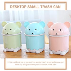 Toyvian 3Pcs Mini Desk Trash Can with Lid Waste Paper Basket Trash Bin Tiny Trash Can Waste Basket Tiny Trash Can Cute Trash Can Mini Baskets Desk Trash Can Desktop Trash Can Recycle Bin with Lid