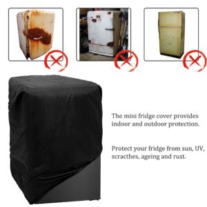 BOSKING Compact Refrigerator Cover Outdoor or Indoor Fridge Freezer Cover Waterproof Dustproof Chest Deep Freezer Cover Mini Single Fridge Cover - Black