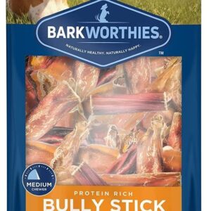 Barkworthies Bully Stick Bites - 2 Pack Protein Rich All Natural Dog Treats for Small to Large Dog Breeds - Grain Free, Rawhide Free, Long Lasting Dog Chews & Dog Training Dental Chews with E-Book