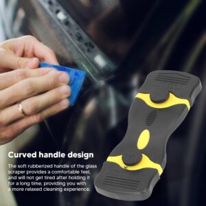 Razor Blade Scraper 2Pcs Multi Purpose Cleaning Razor Scraper 2 in 1 Razor Scraper Tool Glass Scraper for Windows Decals Tint(Black+Yellow)