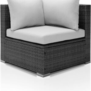 RADIATA Conversation Sets Outdoor Patio Furniture Corner Sofa Set Gray PE Rattan Wicker Conversation Sets (Light Grey)