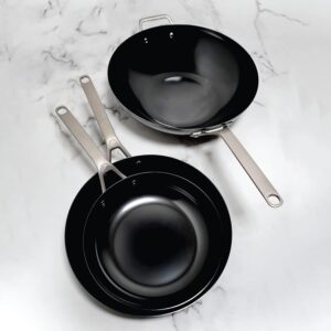 SAVEUR SELECTS NITRI-BLACK Carbon Steel 14-Inch Wok, Induction-ready, Voyage Series