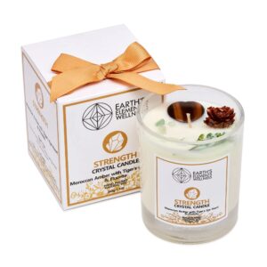 Earth's Elements Wellness Candle Strength Crystal Candle