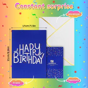 OSOMEPOP BOOM Birthday Card, Exploding Confetti Birthday Card, Musical Birthday Card, 3D Pop Up Card with Light, Blowable Candle, and Happy Birthday Song Handmade Greeting Card for Women or Men