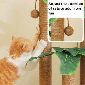 BNOSDM 35" Tall Cat Scratching Posts for Adult Cats Coconut Tree 3 Sisal Rope Claw Scratcher Dangling Ball Kitten Scratch Post Kitty Activity Center for Indoor Outdoor Cats Kittens