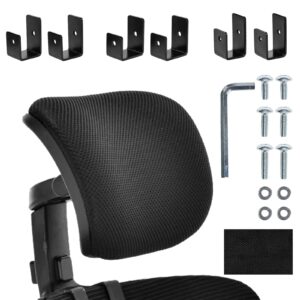 CADUFUELLY Office Chair Headrest, Adjustable Mesh Head Pillow, Black Universal Ergonomic Swivel Chair Head Rest Attachment for Office Chair Computer Chair Desk Chair