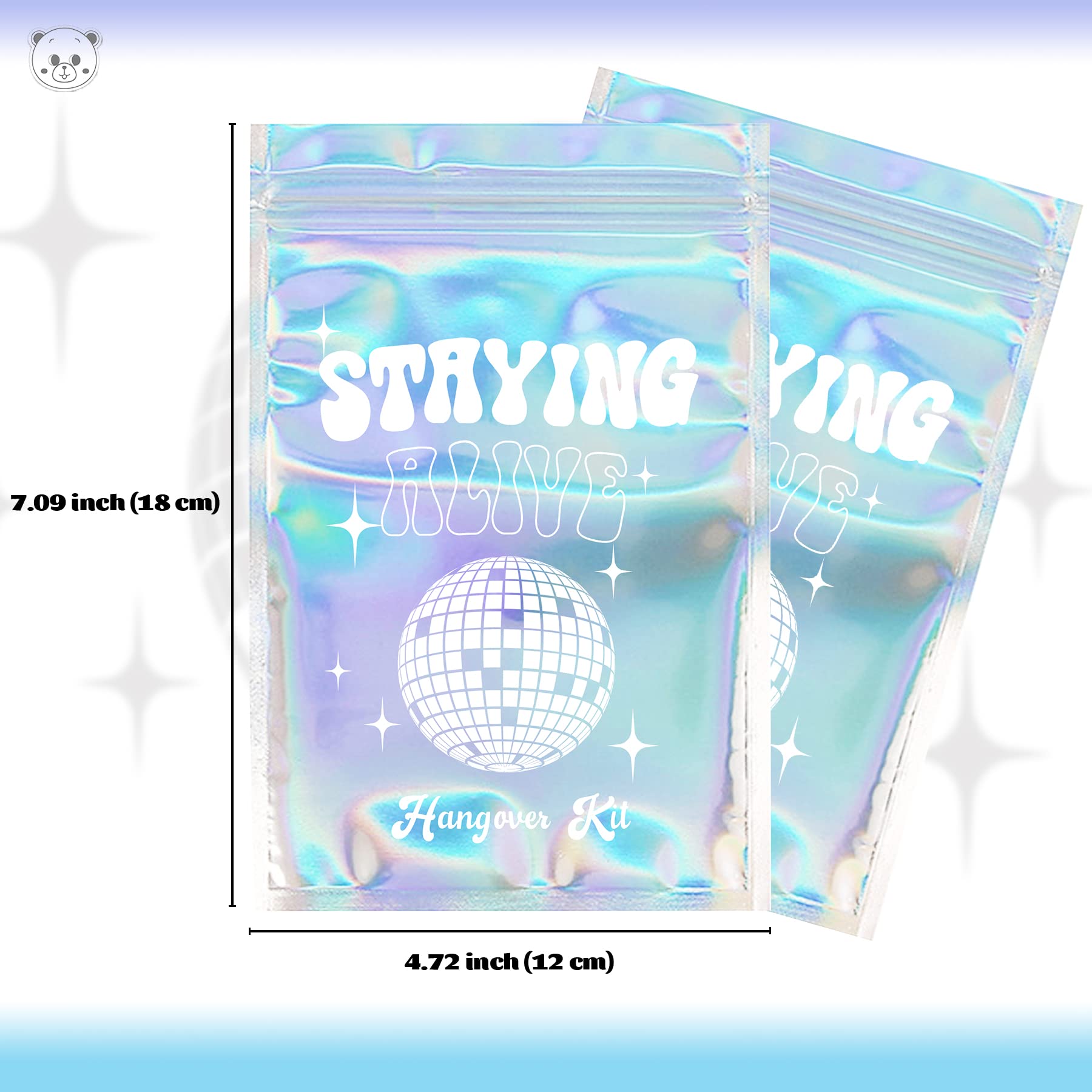 KARAQY Stayin' Alive Hangover Kit Bags, Last Disco Empty Hangover Bags Recovery Kit Bags for Bachelorette Party Wedding Bridal Shower Engagement Party Favors Supplies Decorations