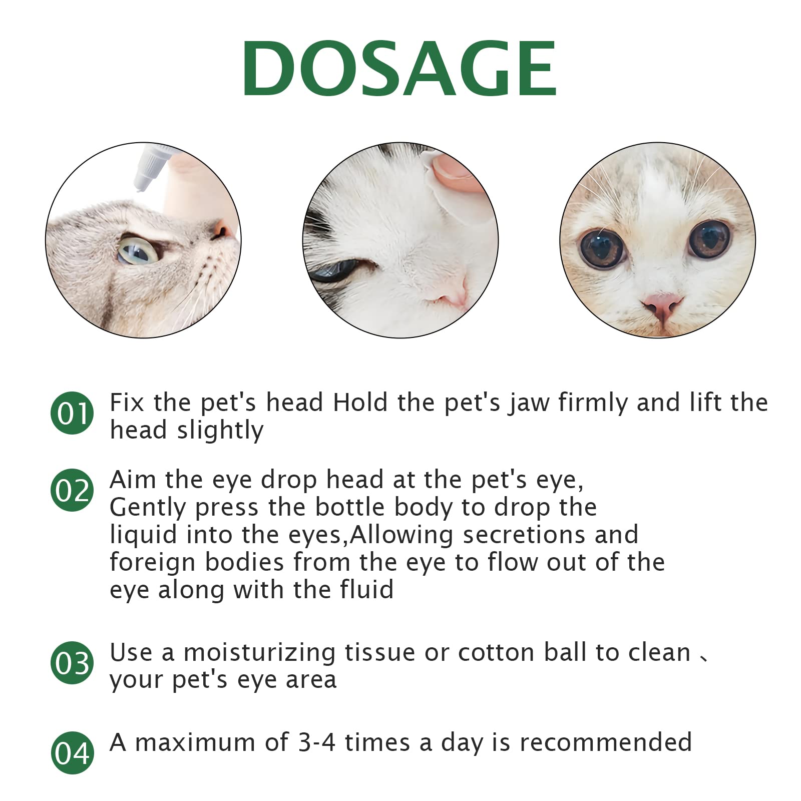 60ML Pet Eye Drops for Dog & Cat Relieve Eyes Itching & Irritation, Pink Eye & Allergies Symptoms Safe & Gentle Formula for All Animals