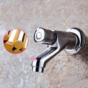 Push Faucet SingleCold Stainless Wall-Mount Self Closing Tap Basin Reduce Splash Faucet Public Bath Wall-Mount