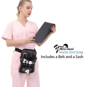 YOURUIMEI Nurse Belt Organizer Pouch,Medical Fanny Pack for Nurses,Nurse Fanny Pack with Stethoscope Holder(YRHS-KB-Grey)