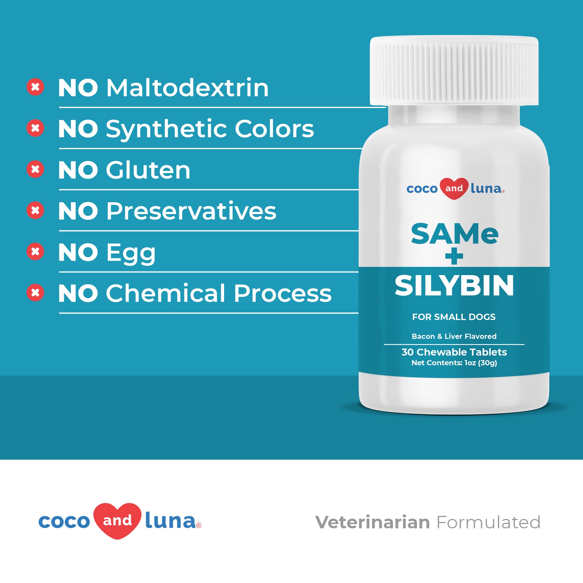 Same and Silybin for Dogs - S-Adenosyl-L-Methionine, Same for Dogs, Liver Supplements for Dogs, Brain Supplement for Dogs, Dog Liver Support Supplement (Same+Silybin, Small Dogs (Under 14 lbs))