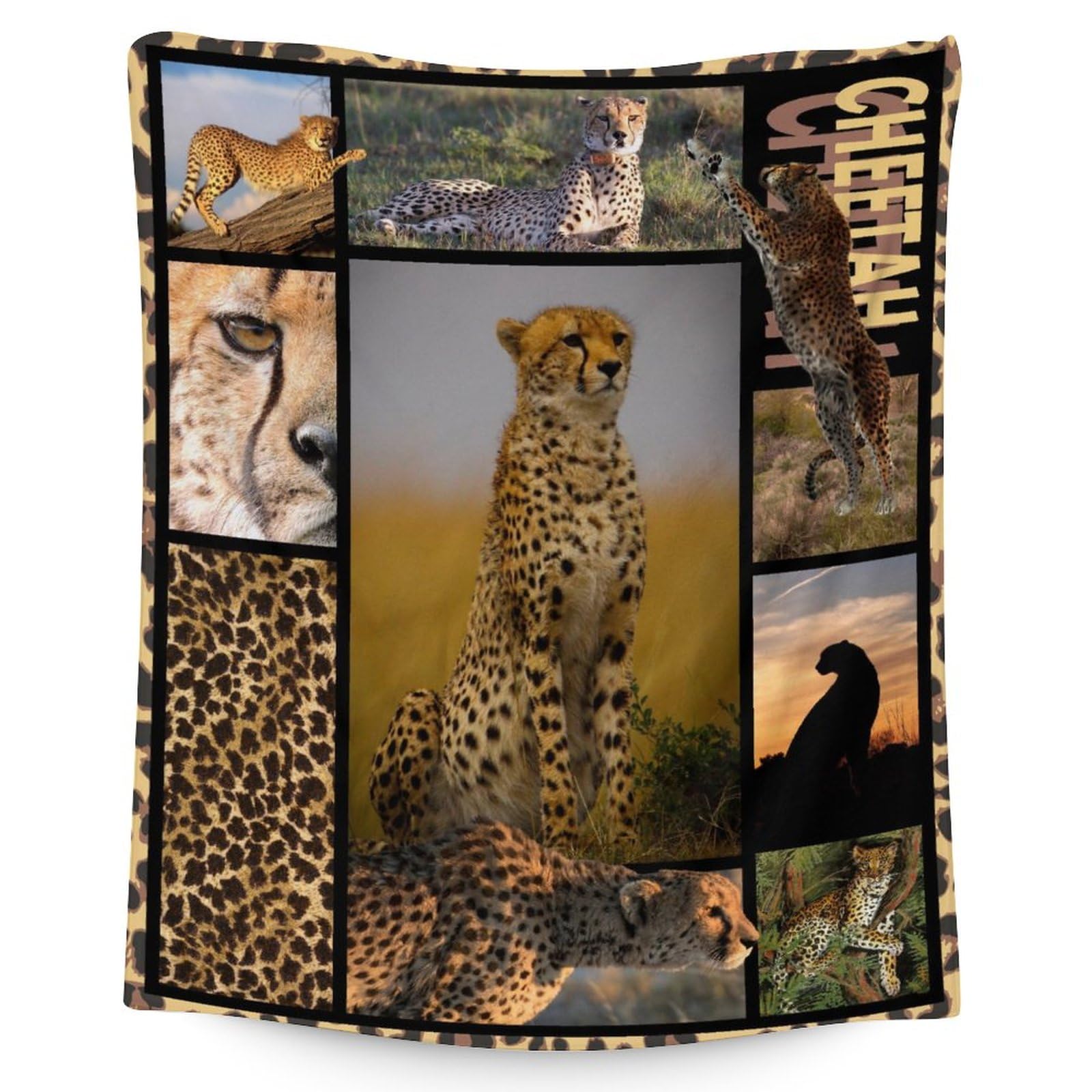 Cheetah Blanket for Kids, Aldults - Soft, Fuzzy & Cozy - 50"x60" Throw Size Blankets for Sofa, Work - Brown Cute Warm Throw Blankets Gifts