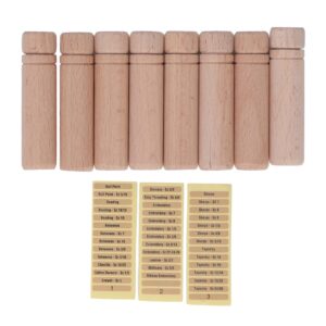 Zerodis 8pcs Wooden Needle Case, Store Hand Sewing Needles Box Polishing Portable Sewing Needle Holder for Household