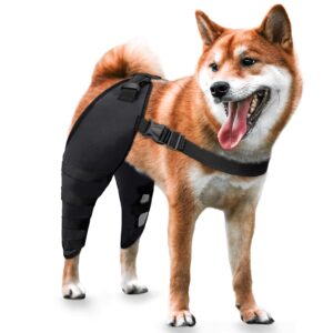 mewmewland dog knee braces for pain ccl, acl, arthritis, extra support, dog acl brace hind legs, black x-small