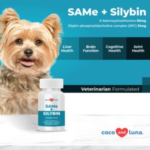 Same and Silybin for Dogs - S-Adenosyl-L-Methionine, Same for Dogs, Liver Supplements for Dogs, Brain Supplement for Dogs, Dog Liver Support Supplement (Same+Silybin, Small Dogs (Under 14 lbs))