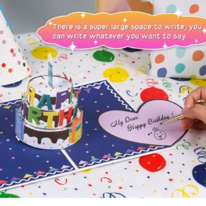 OSOMEPOP BOOM Birthday Card, Exploding Confetti Birthday Card, Musical Birthday Card, 3D Pop Up Card with Light, Blowable Candle, and Happy Birthday Song Handmade Greeting Card for Women or Men