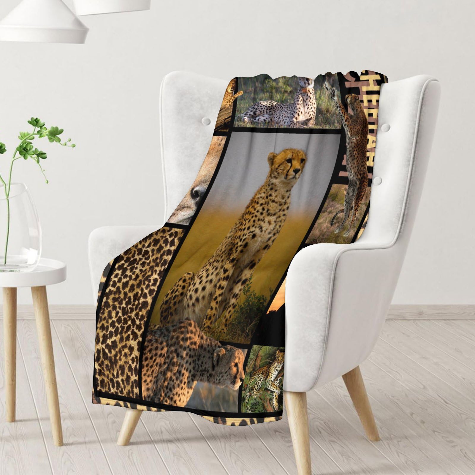 Cheetah Blanket for Kids, Aldults - Soft, Fuzzy & Cozy - 50"x60" Throw Size Blankets for Sofa, Work - Brown Cute Warm Throw Blankets Gifts