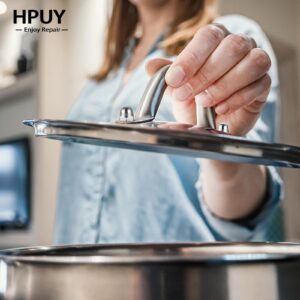 HPUY Pot lid Handle Replacement Tempered Pot Glass Lid Handle Replacement for Stainless Steel Handle of Glass Lid Accessories for Hole Dimeter of Lid Handle is 4.33'',Only Handle Replacement Kits