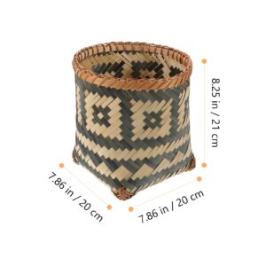 LIFKOME Bamboo Waste Basket Woven Storage Basket Bamboo Trash Can Bamboo Garbage Can Bamboo Clothes Basket for Bedroom, Bathroom, Kitchen, Office