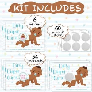 60 Pieces Baby Shower Scratch off Game Funny Raffle Cards Baby Shower Party Games Decorations Cute Activity for Baby Shower Activity and Idea for Boy Girl (Brown)