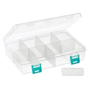 Simply Tidy 6 Pack: Clear & Turquoise 8-Compartment Storage Box by Bead Landing™