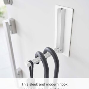 Yamazaki Home Tower Magnetic Folding Hook for Wall Door Or Refrigerator, Collapsible Coat, Bag Or Umbrella Metal Hanger - Steel