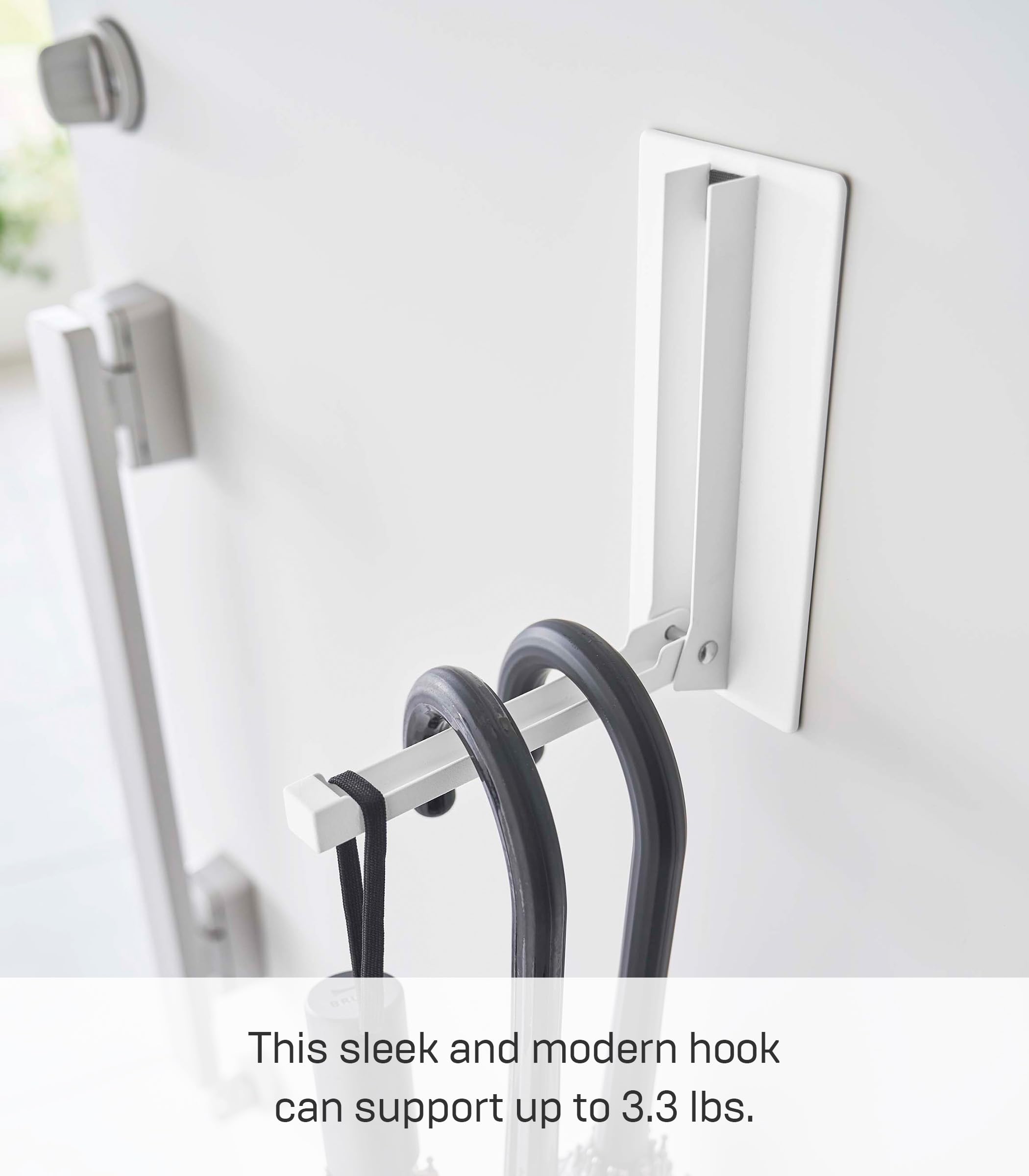 Yamazaki Home Tower Magnetic Folding Hook for Wall Door Or Refrigerator, Collapsible Coat, Bag Or Umbrella Metal Hanger - Steel