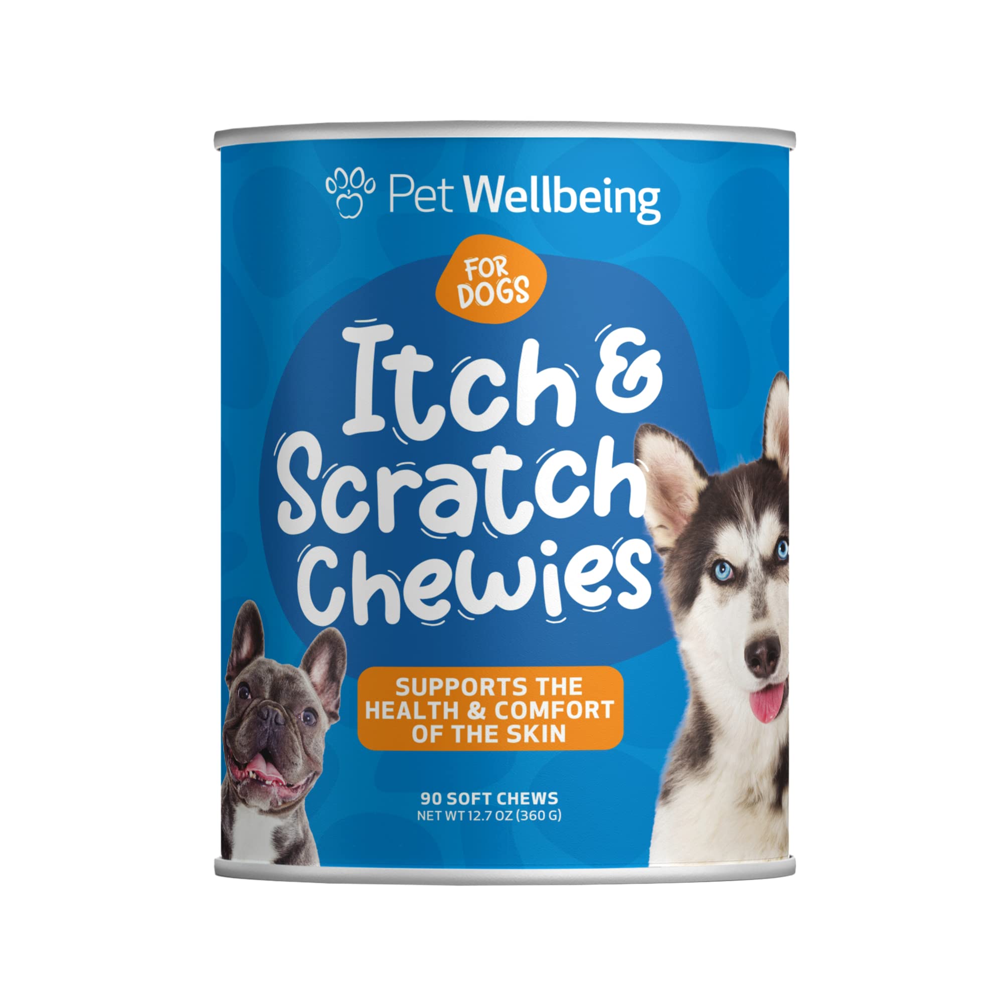 Pet Wellbeing Itch & Scratch Chewies or Dogs - Vet-Formulated - Itchy Skin & Paws, Hot Spots, Redness - 90 Soft Chews