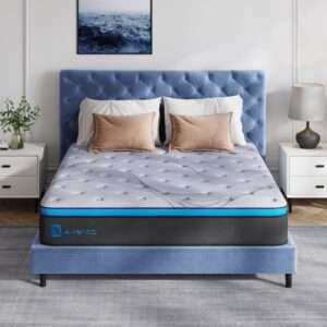 avenco california king mattress, 12 inch cal king hybrid mattress in a box, medium firm pocket spring and gel memory foam mattress, edge support, certipur-us certified