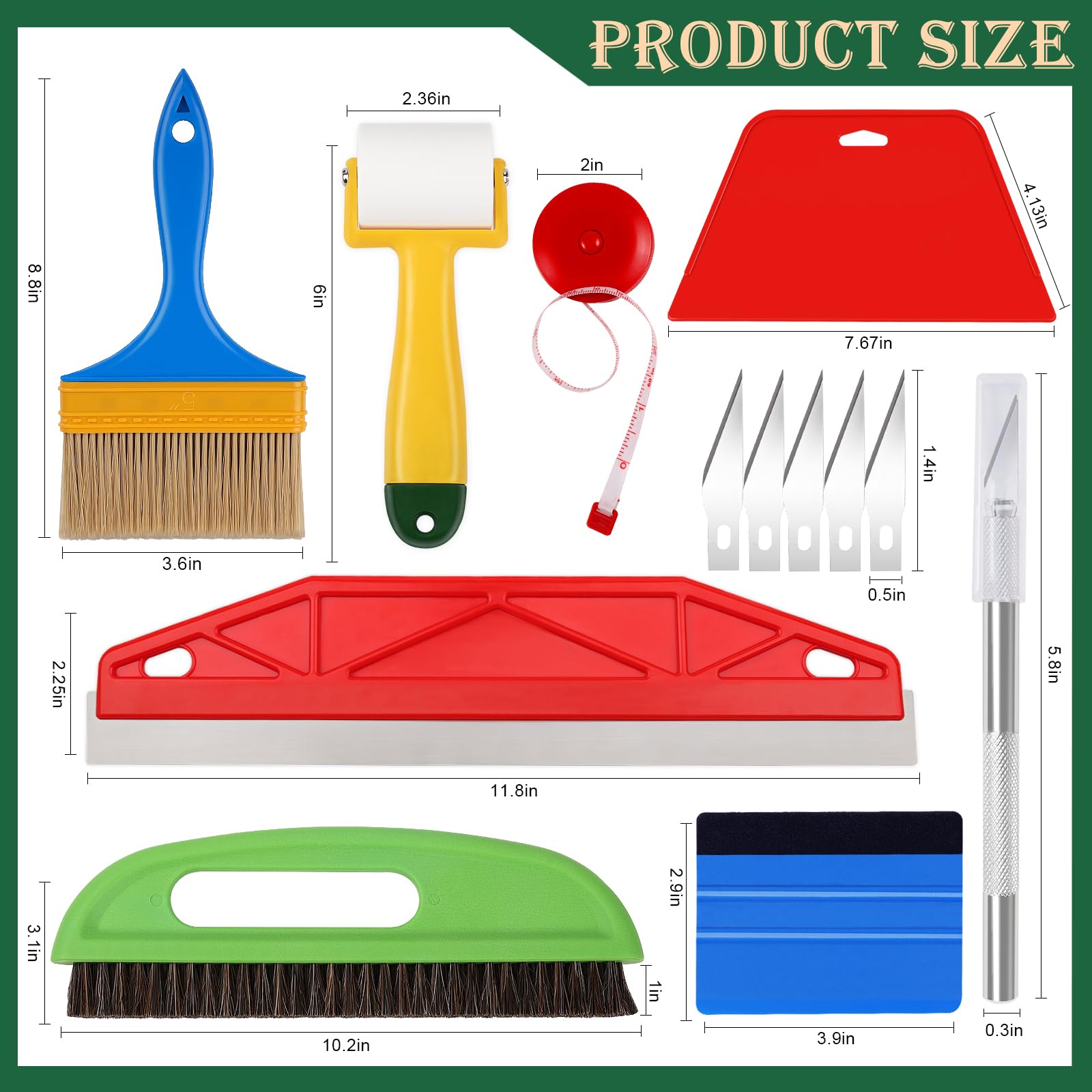 WRAPXPERT Wallpaper Smoothing Tools,Wallpaper Tool Kit with Squeegee Smoother,Seam Roller,Wallpaper Brush for Wallpaper Hanging,Contact Paper,Vinyl Application,Wallpaper Paste