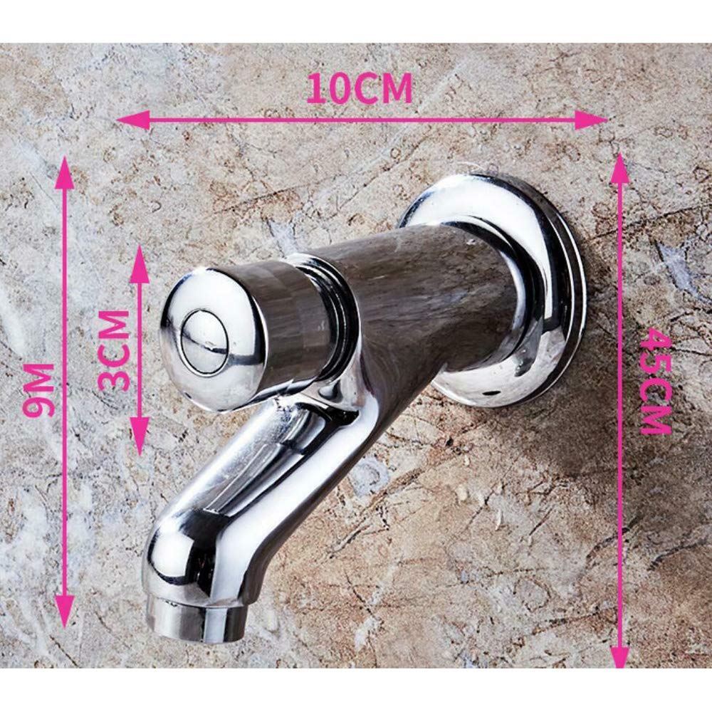 Push Faucet SingleCold Stainless Wall-Mount Self Closing Tap Basin Reduce Splash Faucet Public Bath Wall-Mount