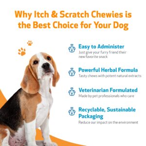 Pet Wellbeing Itch & Scratch Chewies or Dogs - Vet-Formulated - Itchy Skin & Paws, Hot Spots, Redness - 90 Soft Chews