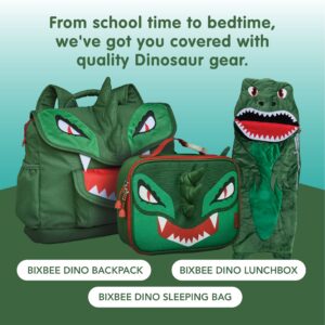 Bixbee Kids Sleeping Bag, Dinosaur Sleeping Bag for Kids 3+, 60 x 22 Inches, Soft Toddler Sleeping Bag with Carrying Handle | Machine Washable Soft Slumber Bag for Naptime, Daycare