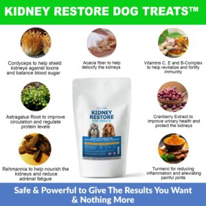 Kidney Restore Bacon Flavor Dog Treats: Low Protein Dog Treats for Kidney Health. Kidney Dog Treats for Kidney Function for Dogs. Renal Friendly Low Protein