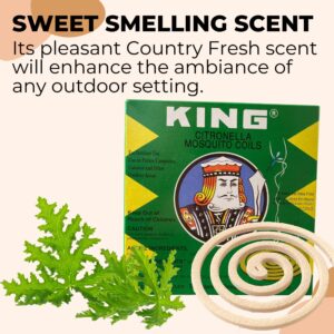 KING Mosquito Coils - Hawaii Most Trusted Citronella Coils - Each Coil Burns for 6 to 8 Hours (60 Coils)