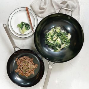 SAVEUR SELECTS NITRI-BLACK Carbon Steel 14-Inch Wok, Induction-ready, Voyage Series