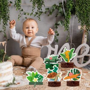 12 Pcs Reptile Honeycomb Centerpieces Jungle Animal Birthday Party Decorations DIY Assemble Reptile Party Favors Snake Lizard Honeycomb Centerpieces for Birthday Baby Shower Decor, Photo Booth Props