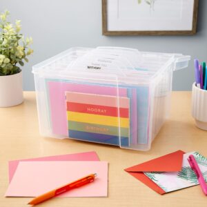 Greeting Card & Craft Keeper by Simply Tidy - Acid Free Storage Organizer for Cards, Pictures, Envelopes, and Arts & Crafts - Bulk 6 Pack