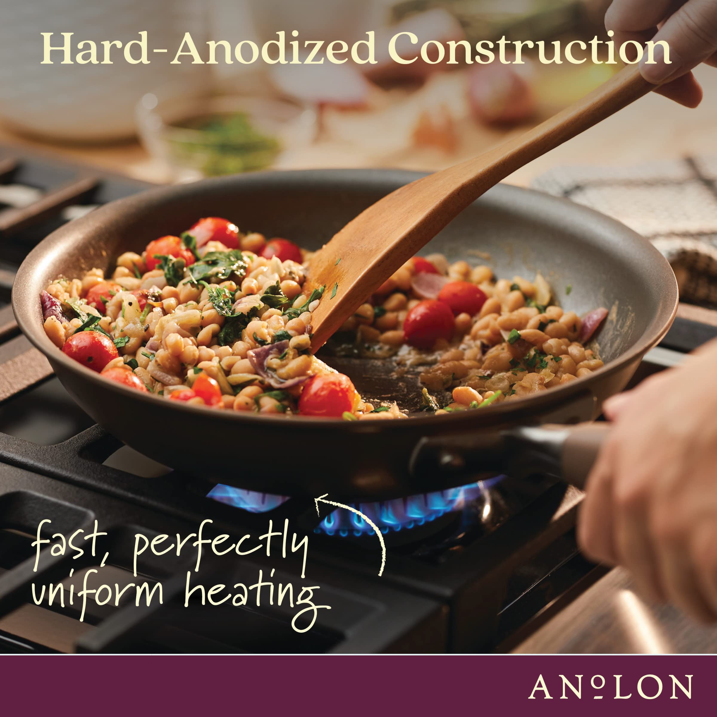 Anolon Advanced Home Hard Anodized Nonstick Wok/Stir Fry Pan 12 Inch