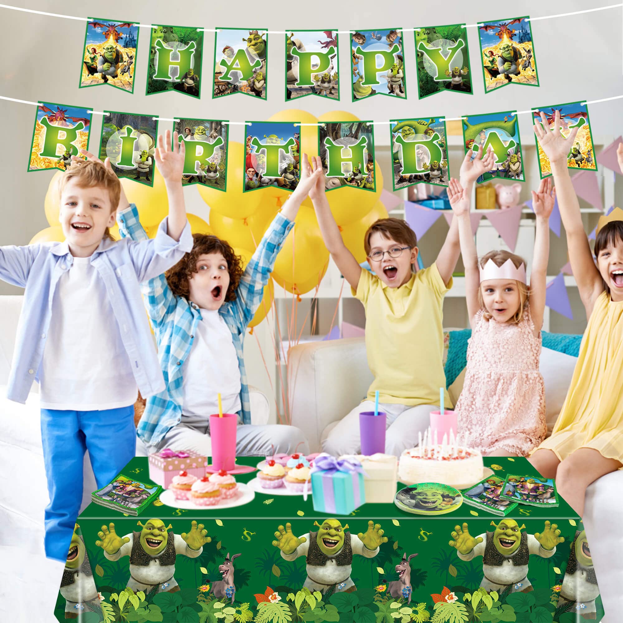 83 Pcs Birthday Party Supplies Movie Themed Party Decorations for Boys Girls, Valentine's Day Serves 40 Guests with 1 Banner, 2 Tablecloths, 40 Plates, 40 napkins