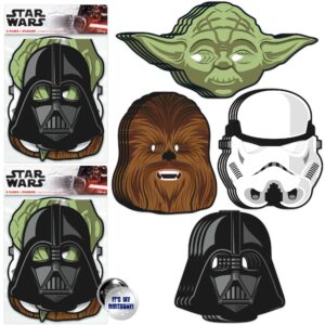 unique star wars masks & button | pack of 16 | star wars party decorations | star wars birthday decorations | star wars party favors | 16 pack